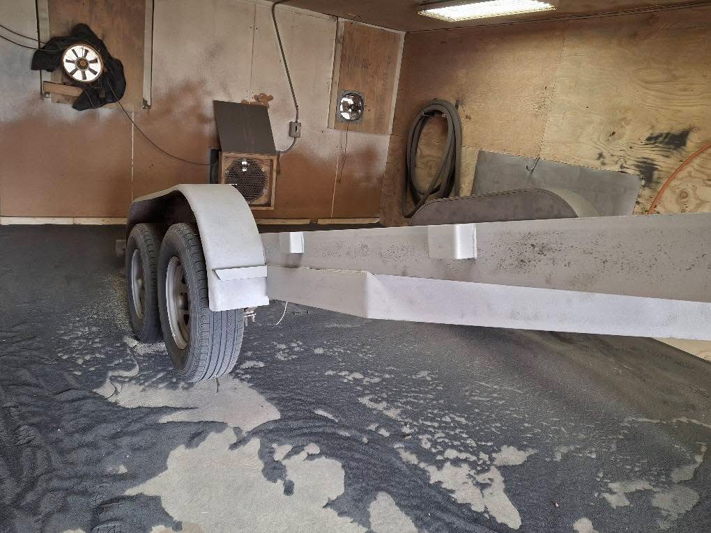 Closeup of sand blasting projects
